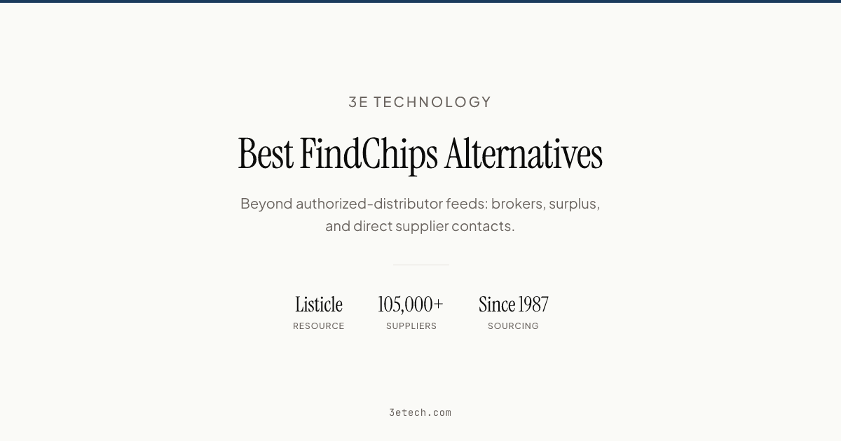 Findchips Best FindChips Alternatives (2026) | 3E Technology