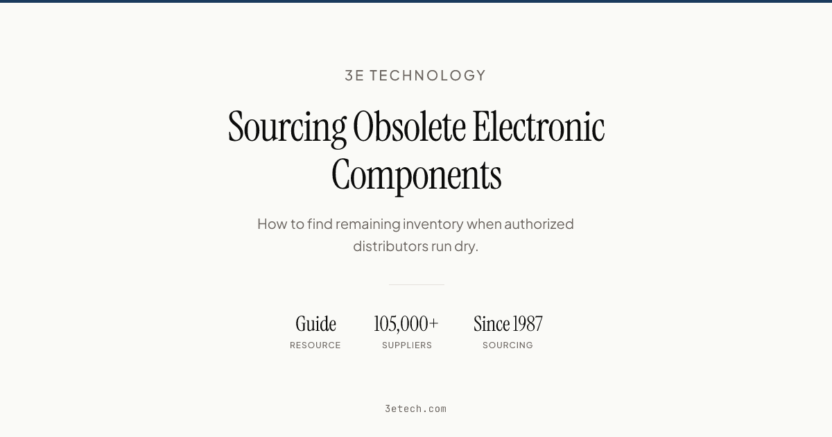 How to Source Obsolete Electronic Components: A Practical Guide | 3E ...